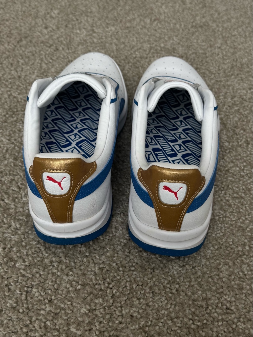 Puma Men's White Blue & Gold GV Special Sneakers - Picture 3 of 7